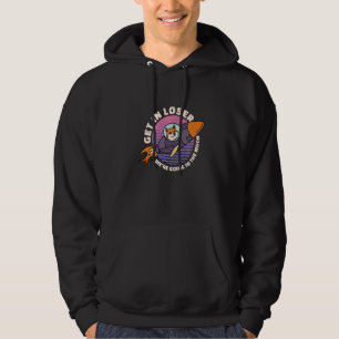 Get In Loser We're Going To The Moon Galaxy Dog   Hoodie