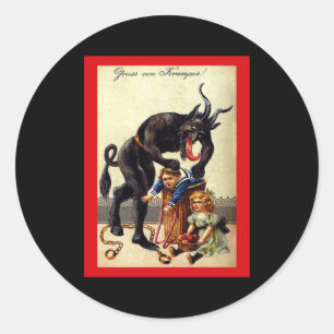 Get In The Bag Kids Vintage Krampus Classic Round Sticker