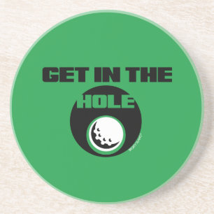 GET IN THE HOLE- SPORTY SLANG- GOLF ORNAMENT COASTER