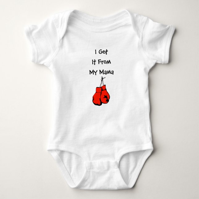 Get it From My Mamma BabyBoxing Baby Bodysuit (Front)