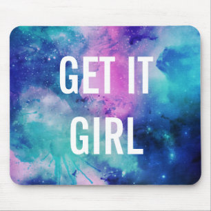 GET IT GIRL watercolor star galaxy mouse pad