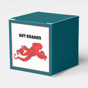 Get Kraken Fun Retro Red Octopus Cartoon Favour Box