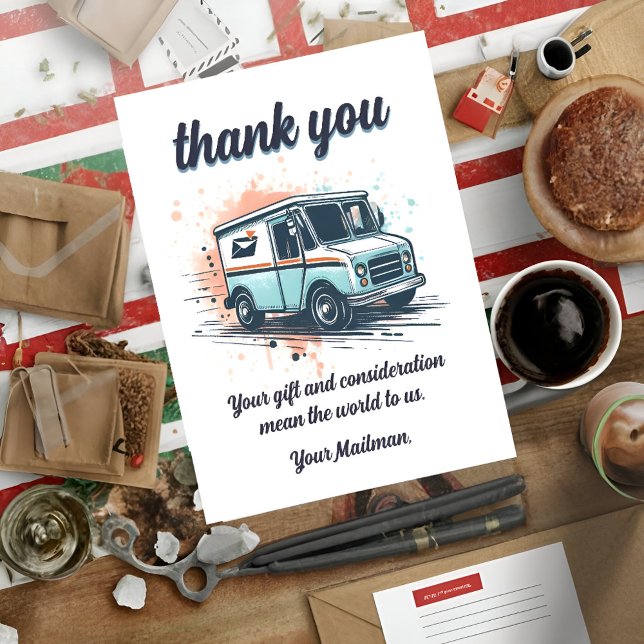 Get Letter Carrier Mailman Postal Mail Carrier Thank You Card (Creator Uploaded)