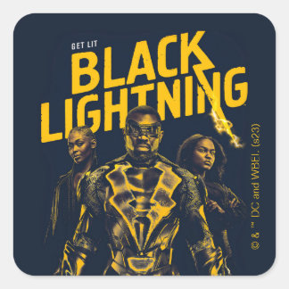 Get Lit - Black Lightning Square Sticker