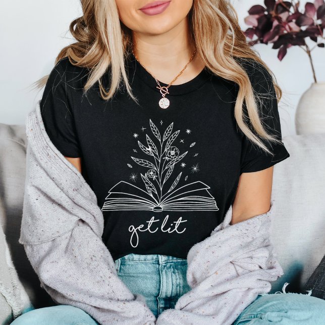 Get Lit Blooming Floral Book T-Shirt (Creator Uploaded)