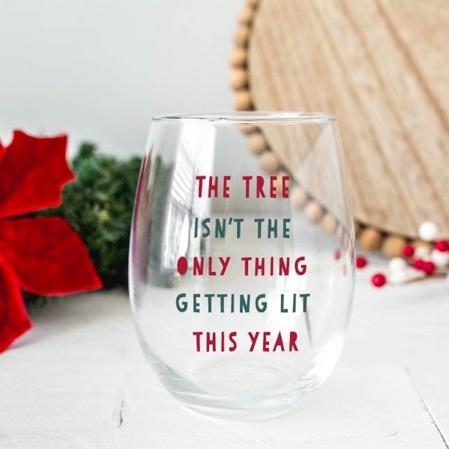 Get Lit | Christmas Stemless Wine Glass (Creator Uploaded)