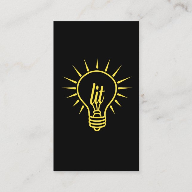Get Lit Funny Electrician Electrical Gift Business Card (Front)