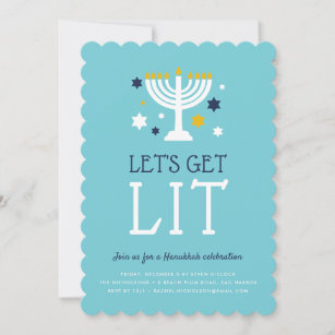 Get Lit   Hanukkah Party Invitation
