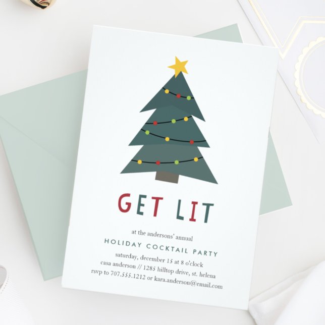 Get Lit | Holiday Cocktail Party Invitation (Creator Uploaded)