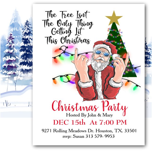 Get Lit Santa Christmas  Invitation (Creator Uploaded)