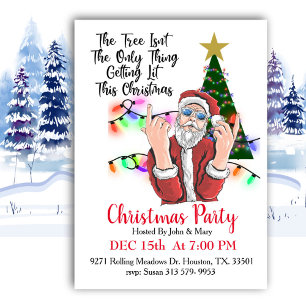 Get Lit Santa Christmas  Invitation