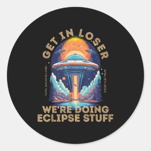 Get Loser Alien Abduction Solar Classic Round Sticker