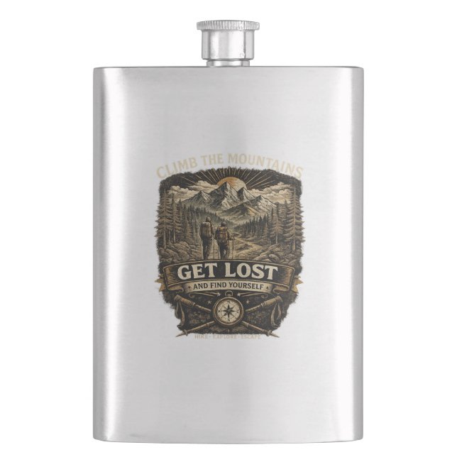  Get Lost And Find Yourself Hip Flask (Front)