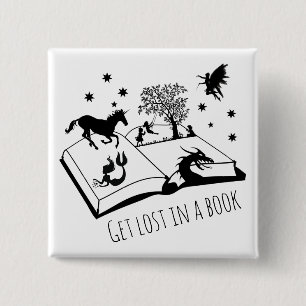 Get Lost in a Book 15 Cm Square Badge
