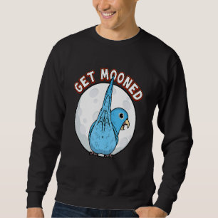 Get Mooned I Parrot Underfluffies I Blue Parrotlet Sweatshirt