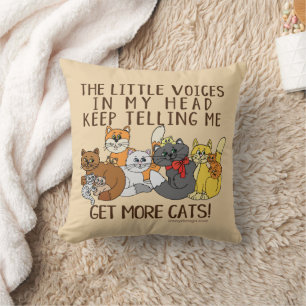 Get More Cats Funny Saying Cushion