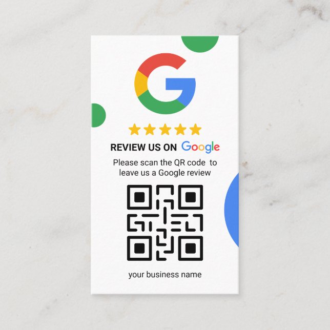 Get More Google Reviews - QR Code Business Card (Front)