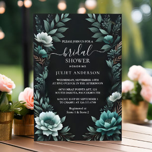 Get Nature Garden Plant Dark Green Bridal Shower Invitation
