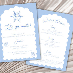 Get Nauti Blue Nautical Bachelorette Weekend Invitation