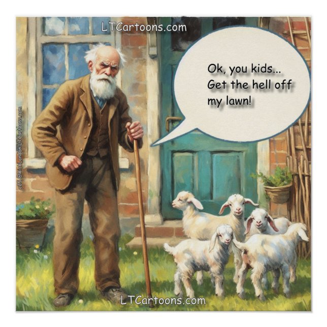 Get Off My Lawn – Goat Edition Poster (Front)