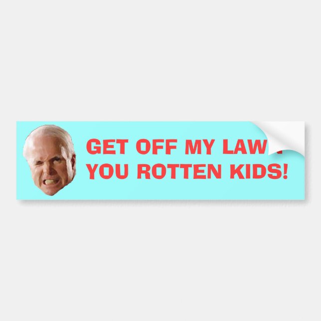 GET OFF MY LAWN YOU ROTTEN KIDS! BUMPER STICKER (Front)