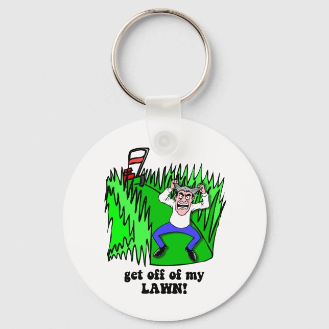 get off of my lawn key ring (Front)