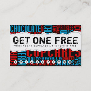 get one free CUPCAKE Loyalty Card