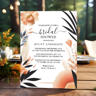 Get Orange 70s 80s 90s Pink Colourful Bridal Showe Invitation