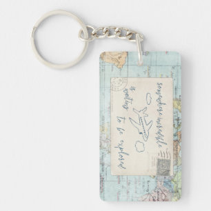 Get out and Explore Quote and Map Key Ring