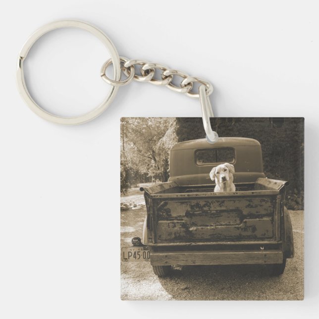 Get Out of Dodge - Dog Photograph Key Ring (Front)
