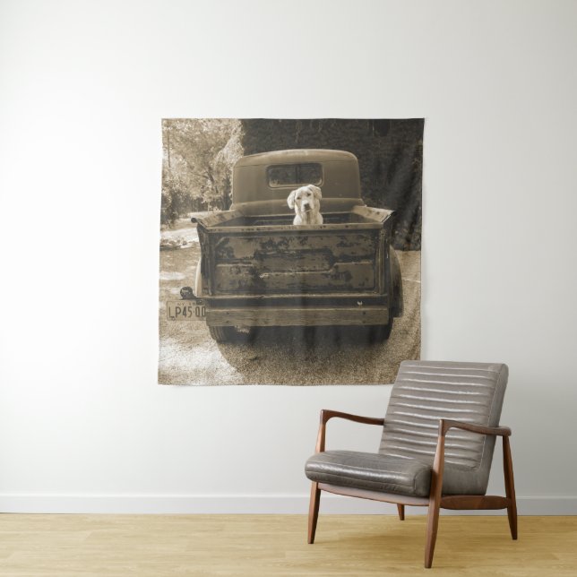 Get Out of Dodge - Dog Photograph Tapestry (In Situ)
