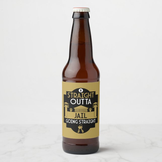 Get Out Of Jail Prison Release Gift  Beer Bottle Label (Front)