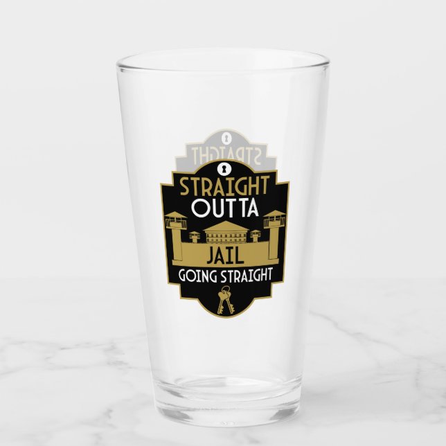 Get Out Of Jail Prison Release Gift  Glass (Front)