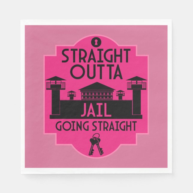 Get Out Of Jail Prison Release Gift  Napkin (Front)