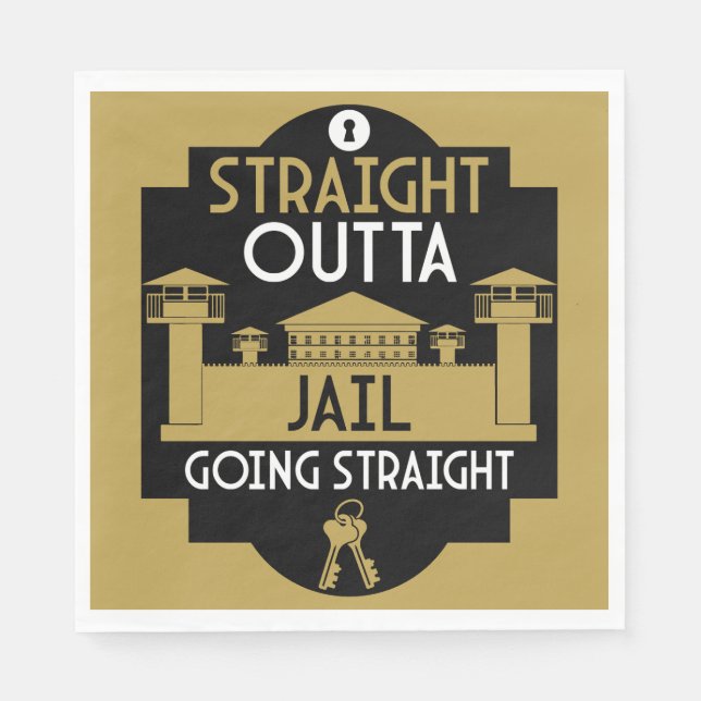 Get Out Of Jail Prison Release Gift  Napkin (Front)