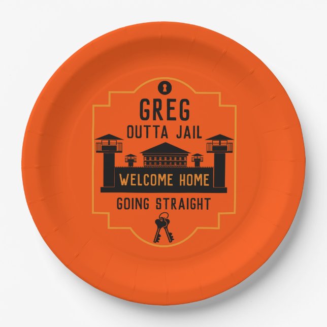Get Out Of Jail Prison Release Gift  Paper Plate (Front)