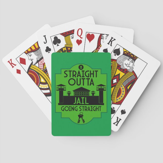 Get Out Of Jail Prison Release Gift  Playing Cards (Back)
