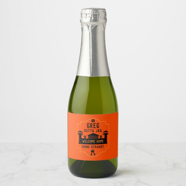 Get Out Of Jail Prison Release Gift  Sparkling Wine Label (Front)
