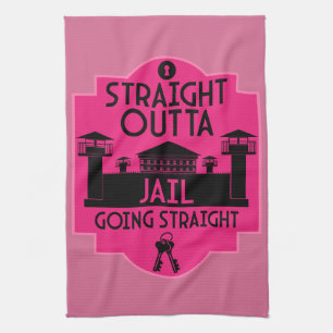 Get Out Of Jail Prison Release Gift  Tea Towel
