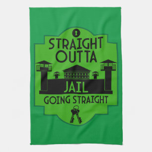 Get Out Of Jail Prison Release Gift  Tea Towel
