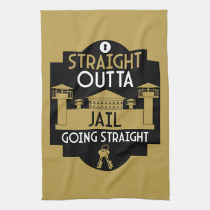 Get Out Of Jail Prison Release Gift Tea Towel
