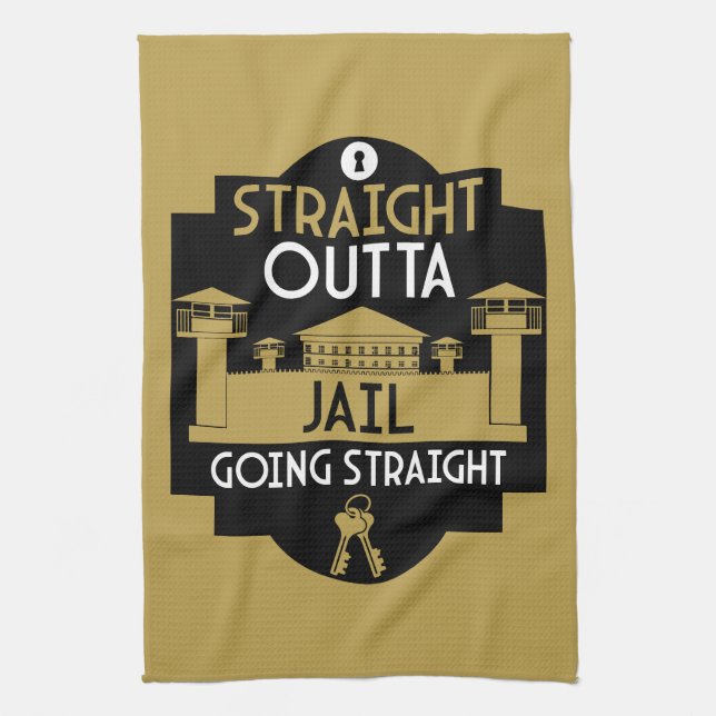 Get Out Of Jail Prison Release Gift  Tea Towel (Vertical)