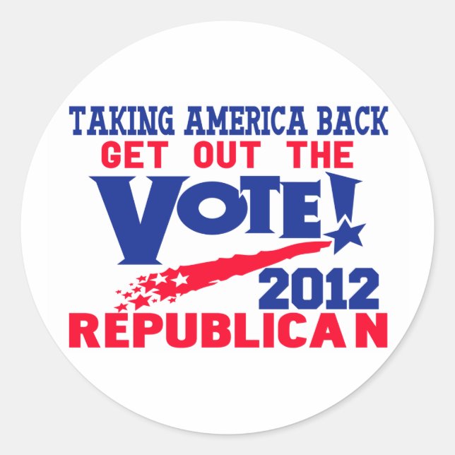 Get Out The Vote Classic Round Sticker (Front)