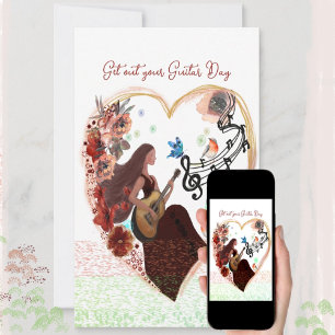 Get out your Guitar white  Holiday Card