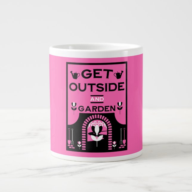 Get Outside Gardening Gift Large Coffee Mug (Front)