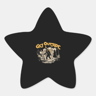 Get Outside! Hiking Sasquatch & Mountains Outdoor Star Sticker