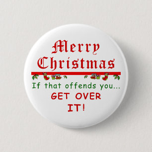 Get Over It Christmas 6 Cm Round Badge