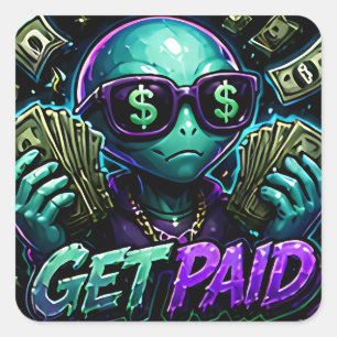Get Paid Alien Emote Sticker