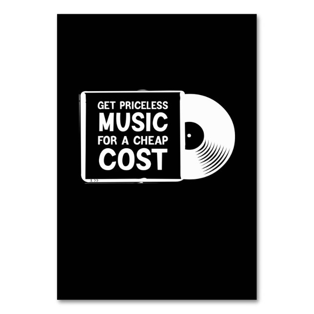 Get Priceless Music For A Cheap Cost Table Number (Front)