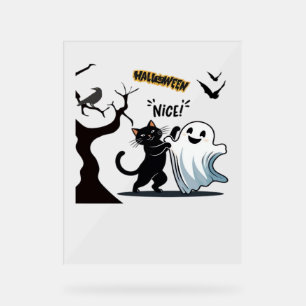 Get ready for a spook-tacular Halloween Nice party Acrylic Sign